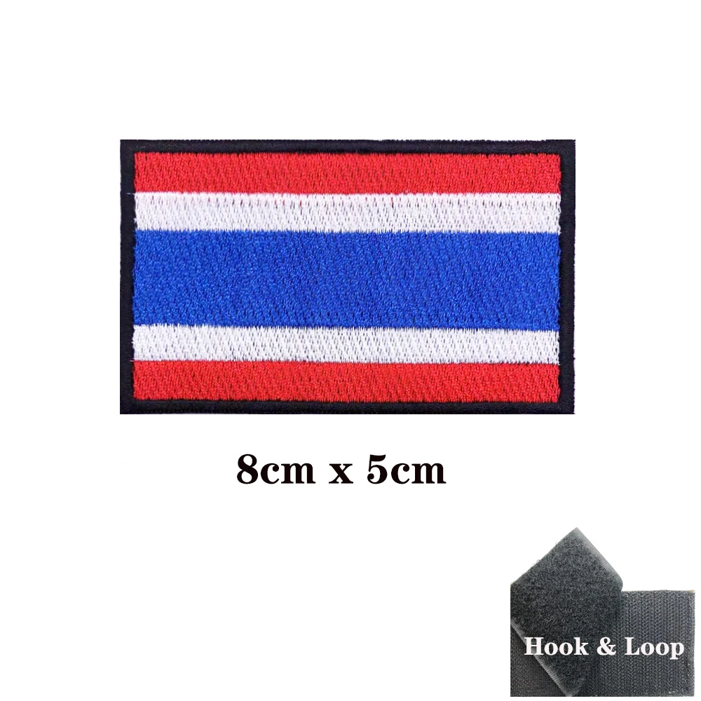 Parche bordado bandera de Tailandia con gancho y bucle - imagen 3