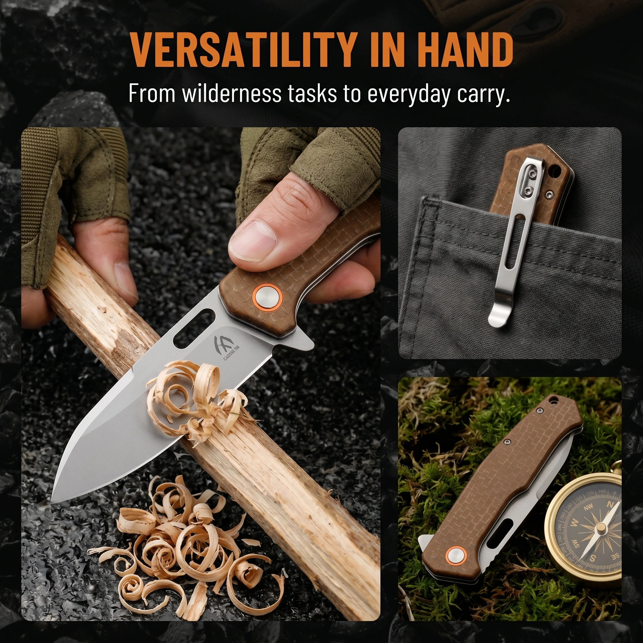 Cuchillo plegable táctico multifunción al aire libre para hombre - imagen 3
