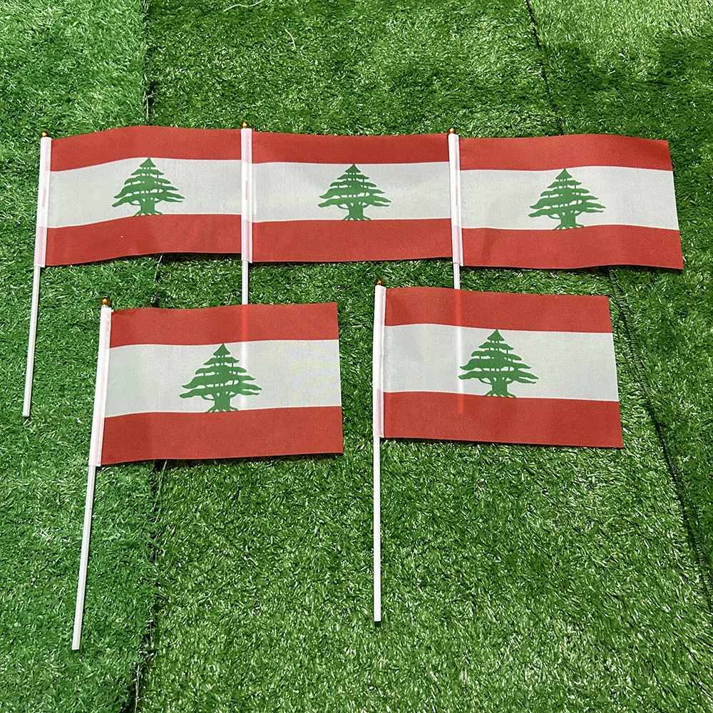 Bandera Líbano impresa en poliéster con asta de plástico - imagen 4
