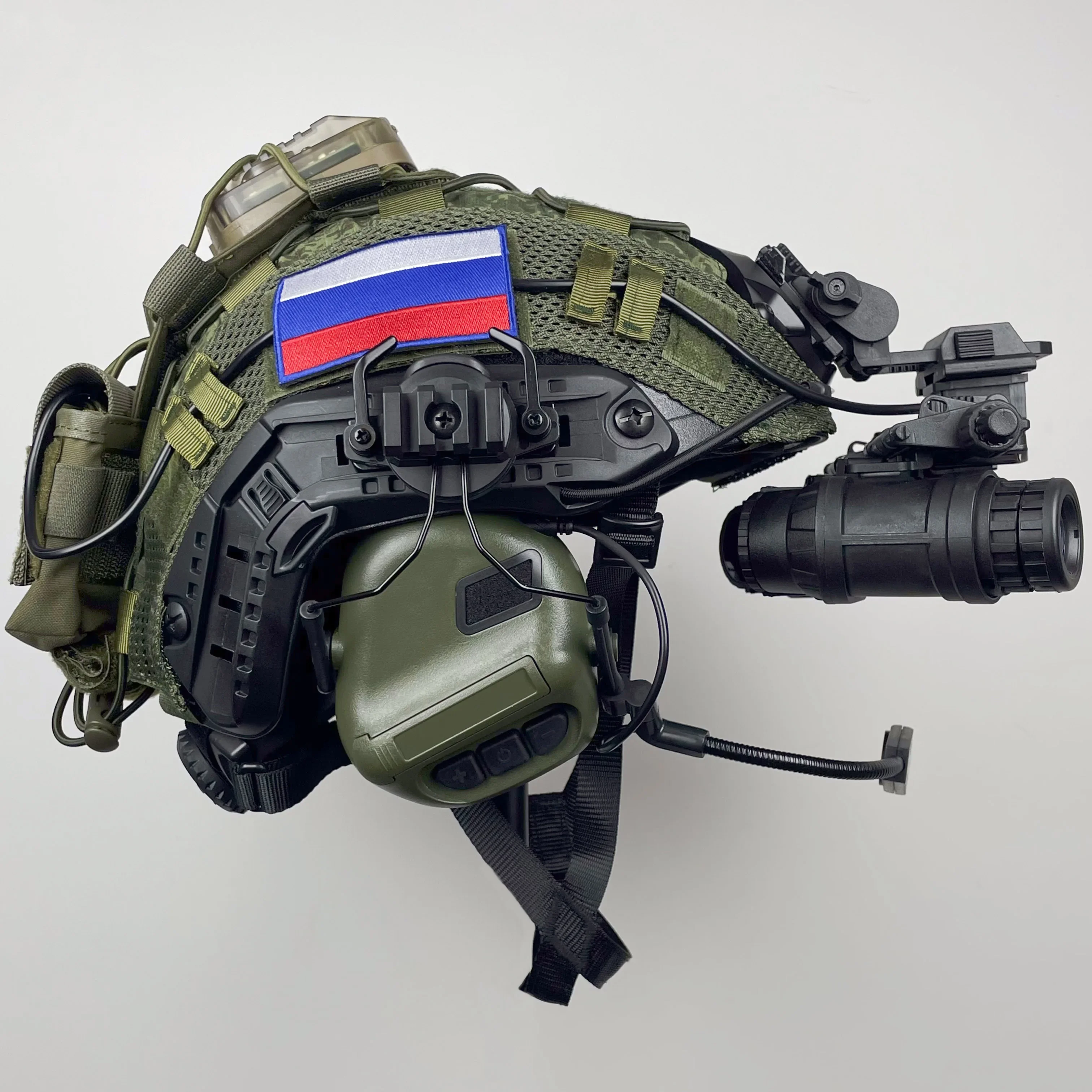 Equipo táctico para casco con protección y camuflaje ripstop verde - imagen 2