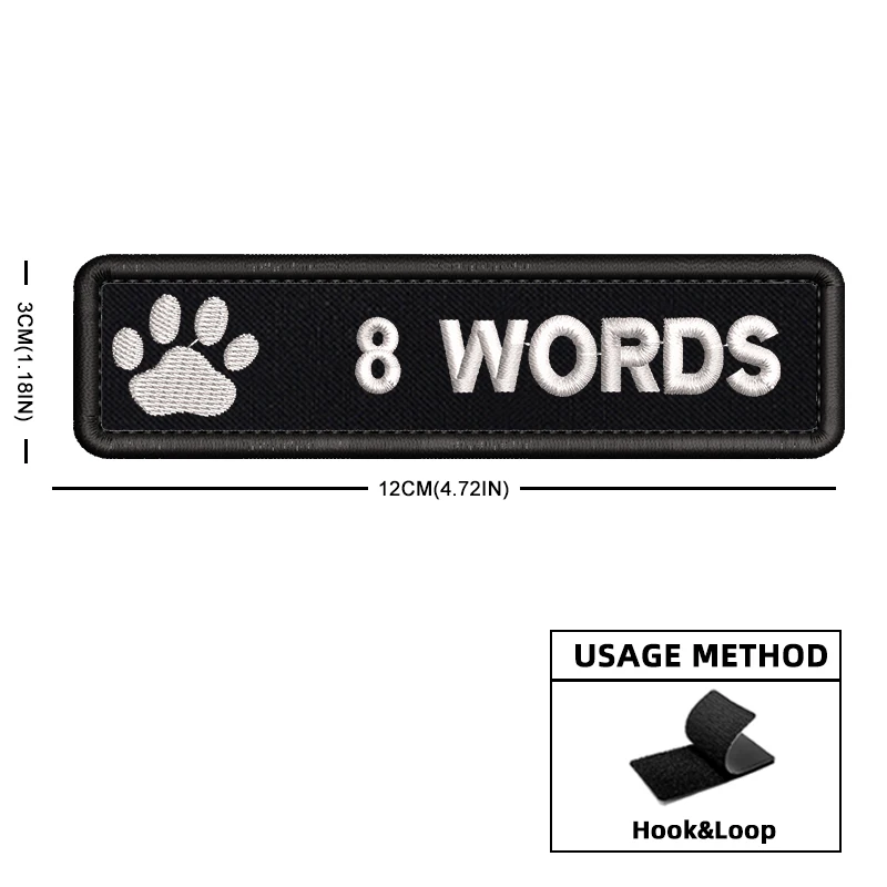 Parche bordado personalizado para collar de perro con pata