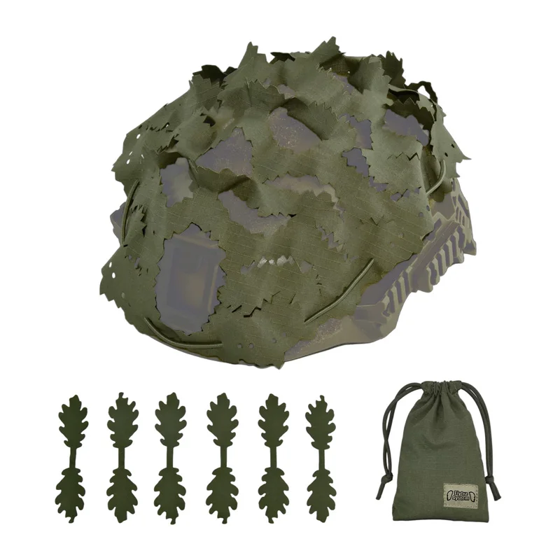 Funda de casco táctica ghillie camuflaje corte láser irregular - imagen 3