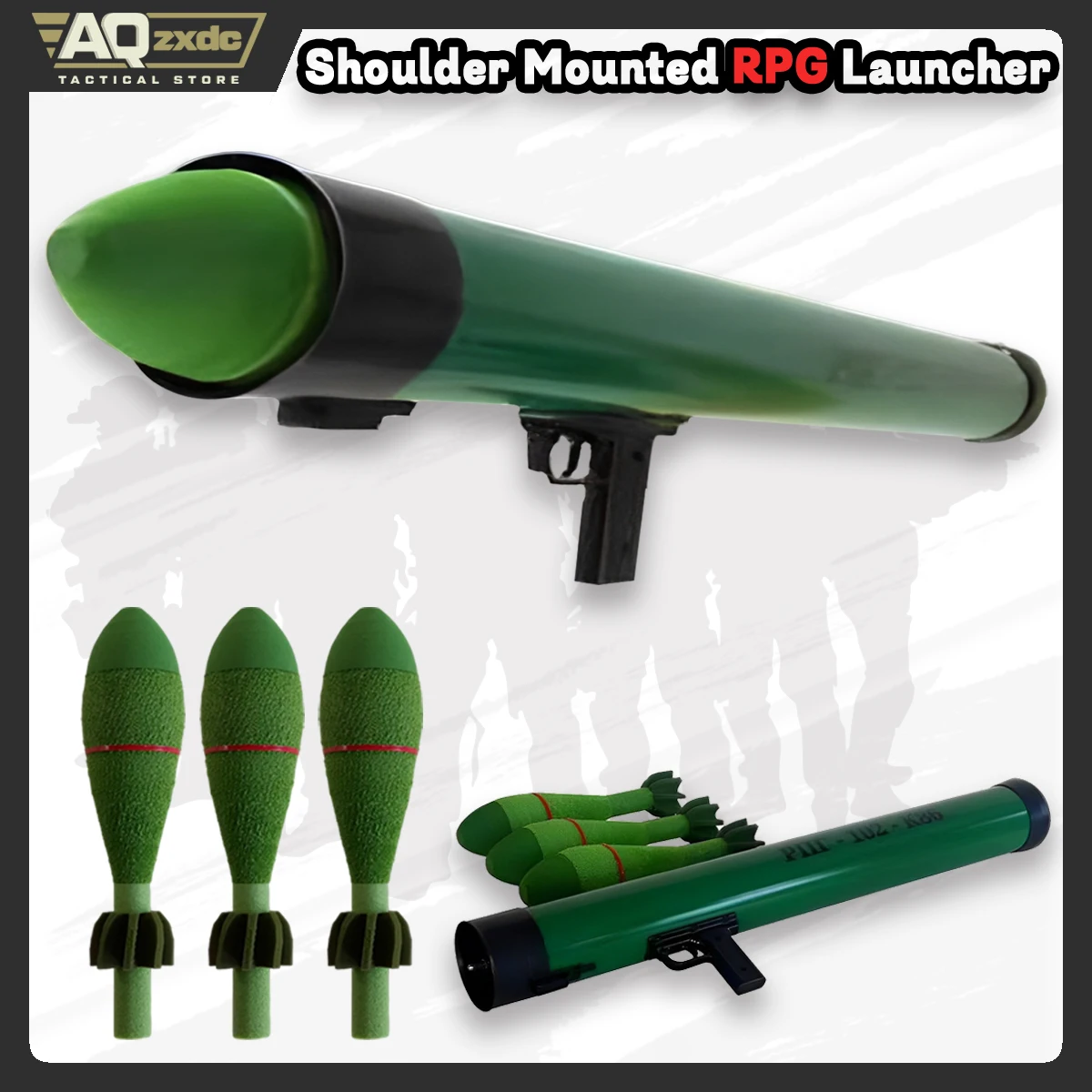 Lanzacohetes airsoft RPG sin retroceso con hombreras tácticas - imagen 5