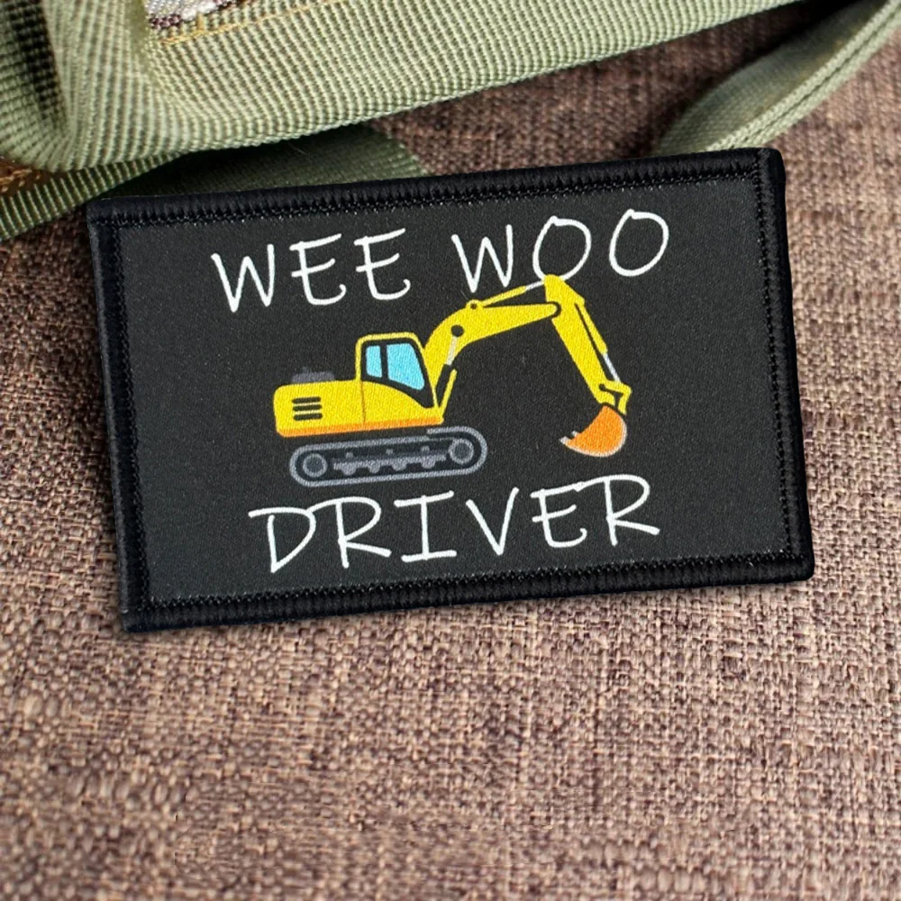 Parche táctico Wee Woo moral conductor excavadora con velcro - imagen 5
