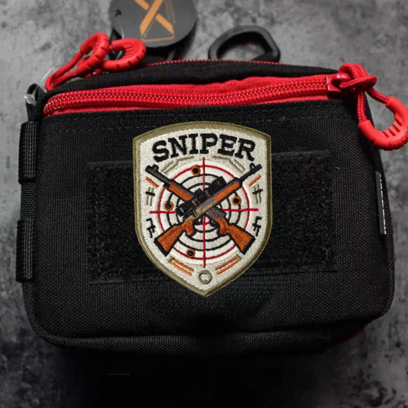 Parche táctico SNIPER Twin Guns gancho y bucle para chaleco - imagen 4