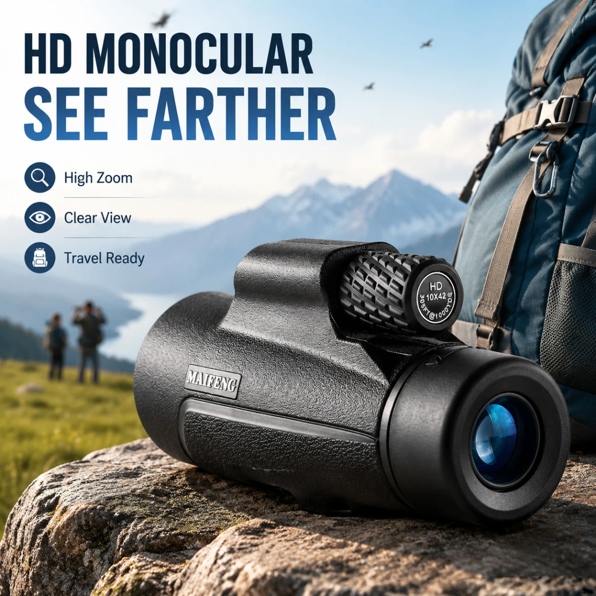 Monocular HD compacto con prisma BAK4 para senderismo - imagen 2