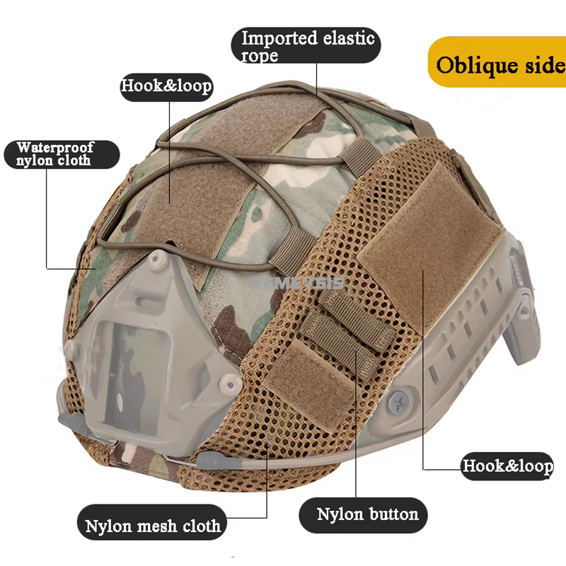 Funda táctica para casco PJ/BJ/MH camuflaje combate y caza - imagen 3