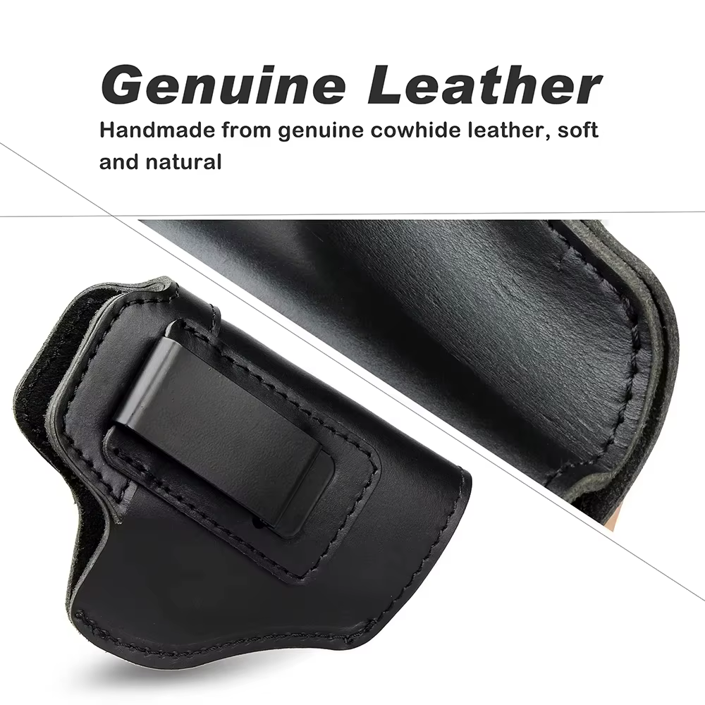 Funda cuero táctica ambidiestra IWB Glock Sig 9mm airsoft caza