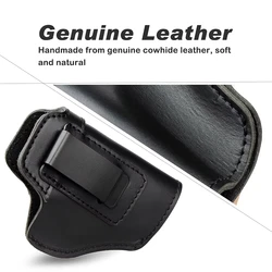 Funda cuero táctica ambidiestra IWB Glock Sig 9mm airsoft caza
