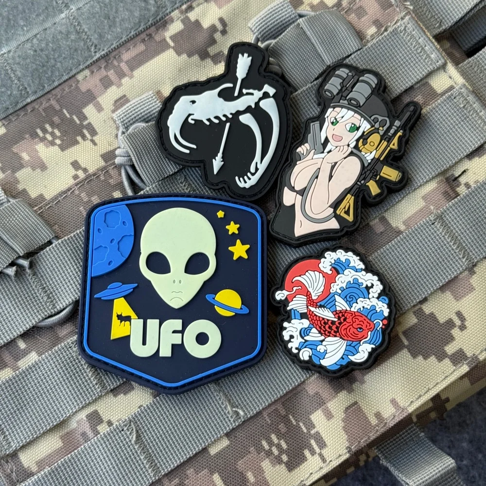 Parche táctico calavera PVC con Velcro para airsoft y moral militar