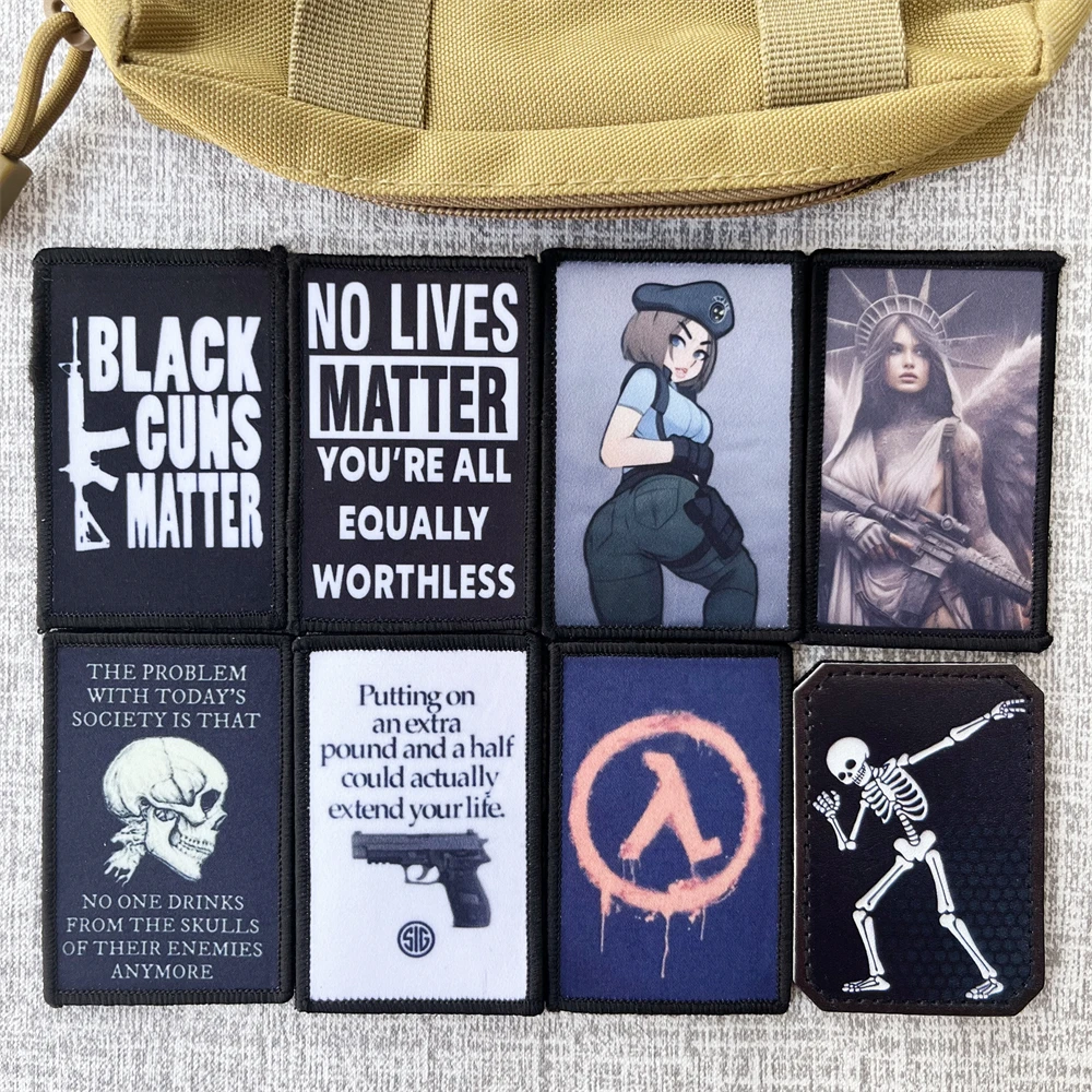 Parche táctico morale patch Patriota – Bordado adhesivo negro