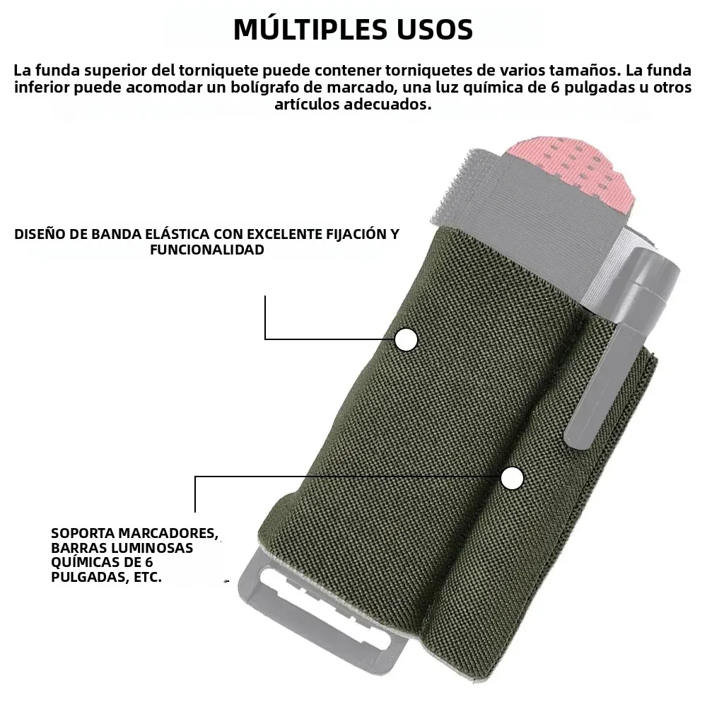 Soporte táctico torniquete funda elástica MOLLE para cinturón - imagen 5