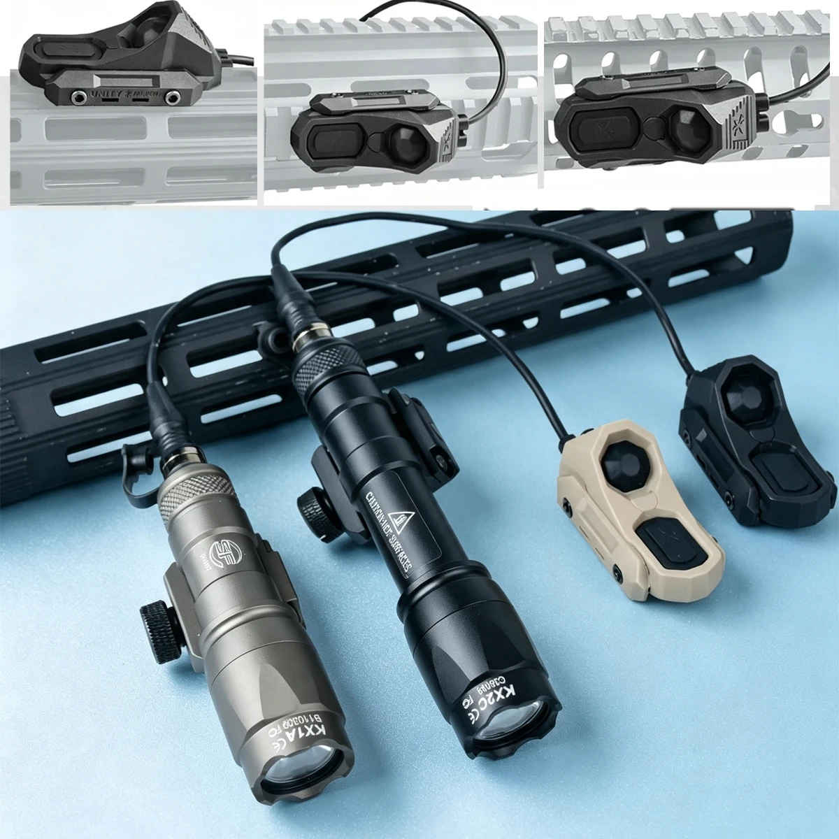 Surefire Linterna táctica M300 M600 con interruptor presión remoto MLOK