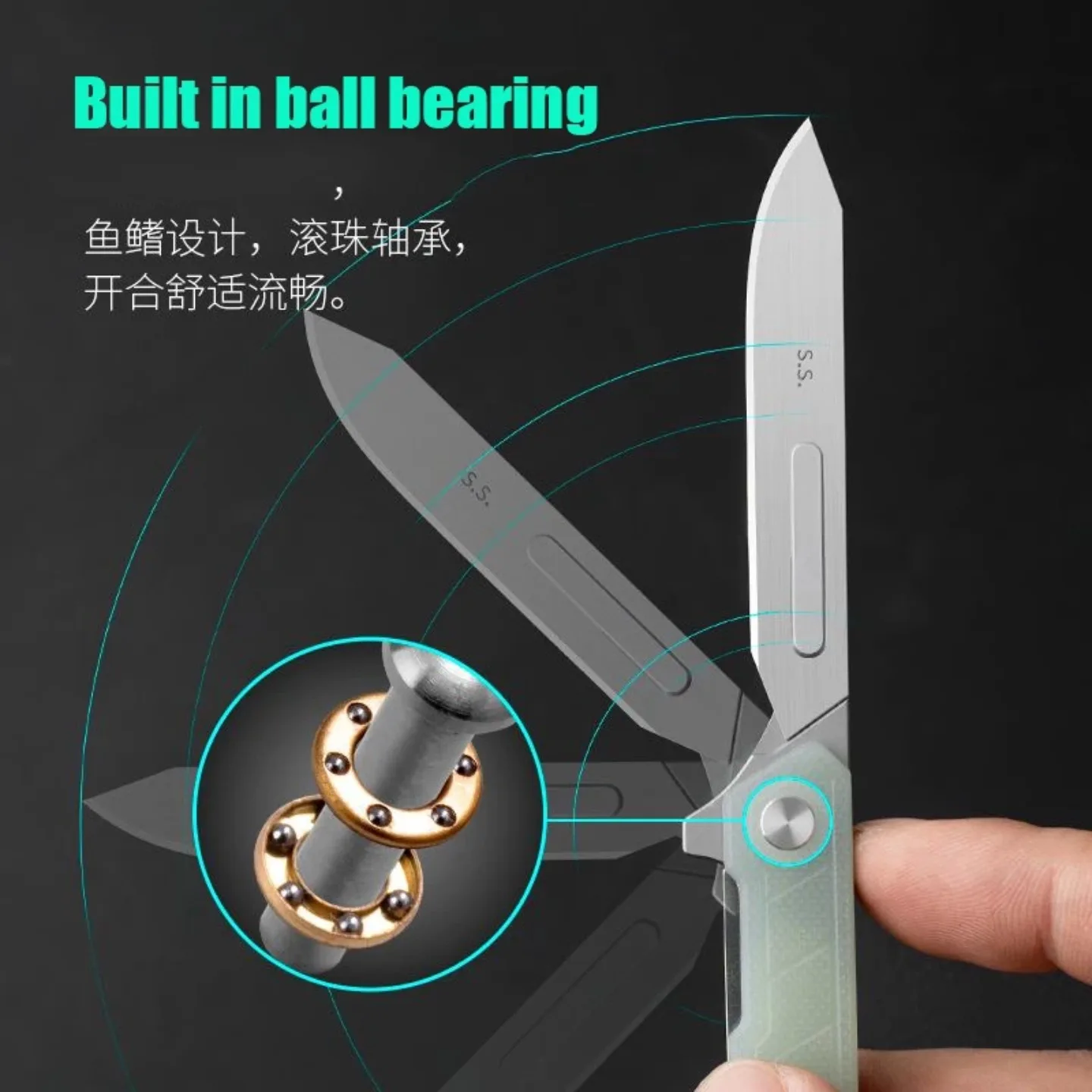 Cuchillo artesanal hoja reemplazable mango G10 portátil - imagen 4