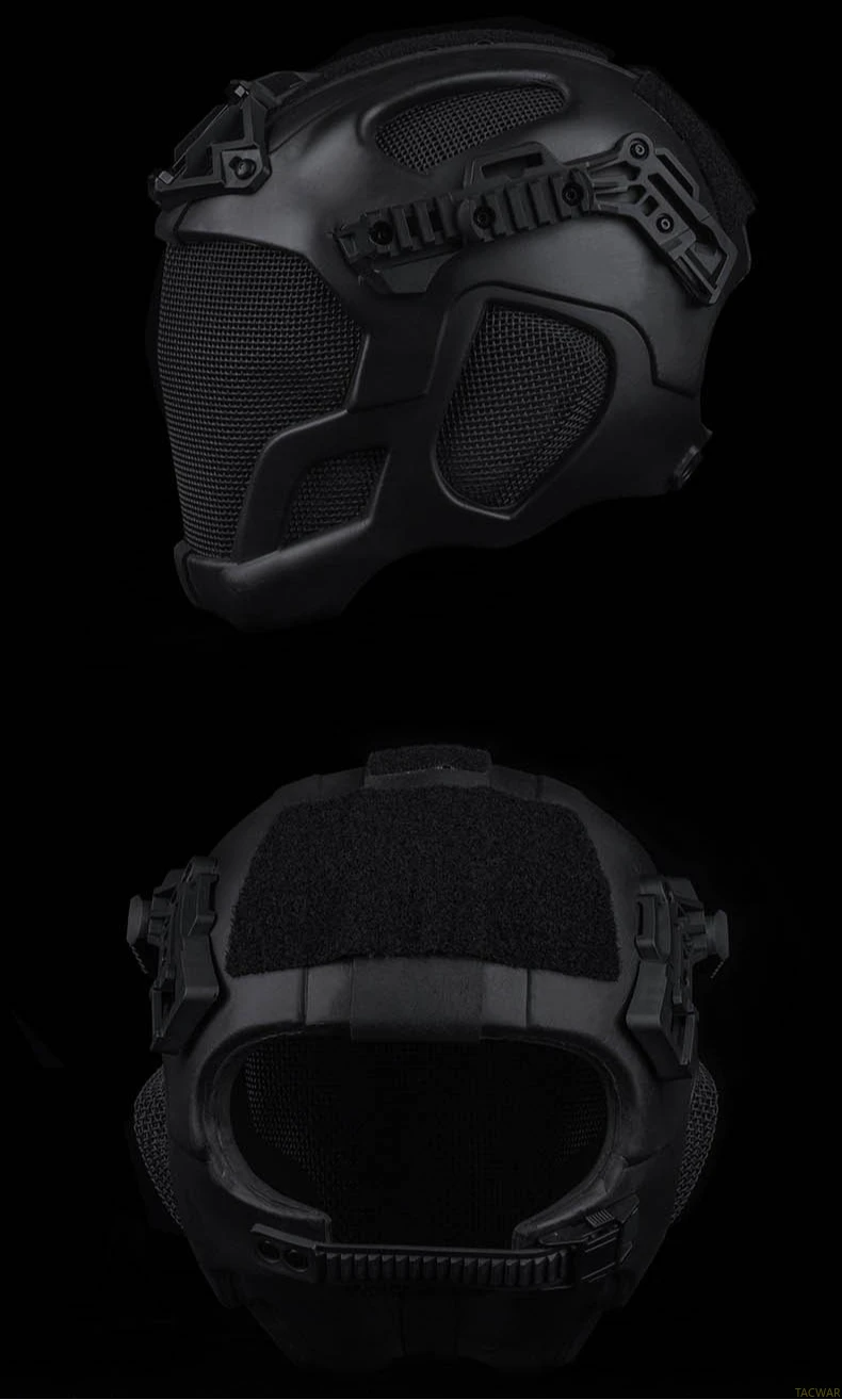 Casco con el riel superior donde se acoplan dispositivos NVG y accesorios
