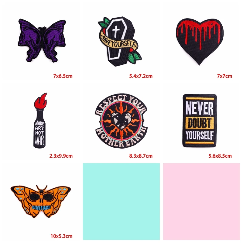 Parche termoadhesivo llama punk - Corazón de hierro y terror - imagen 5