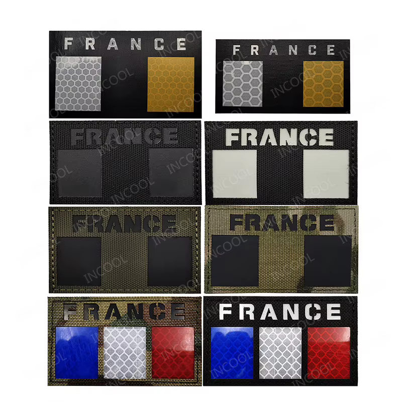 Parche táctico Francia bordado reflectante IR para mochilas y chalecos - imagen 5