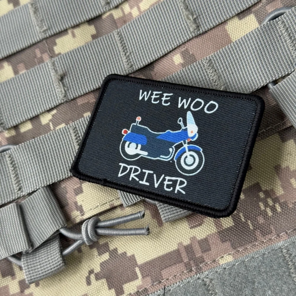 Parche táctico militar motocicleta con velcro – Wee Woo Driver - imagen 3