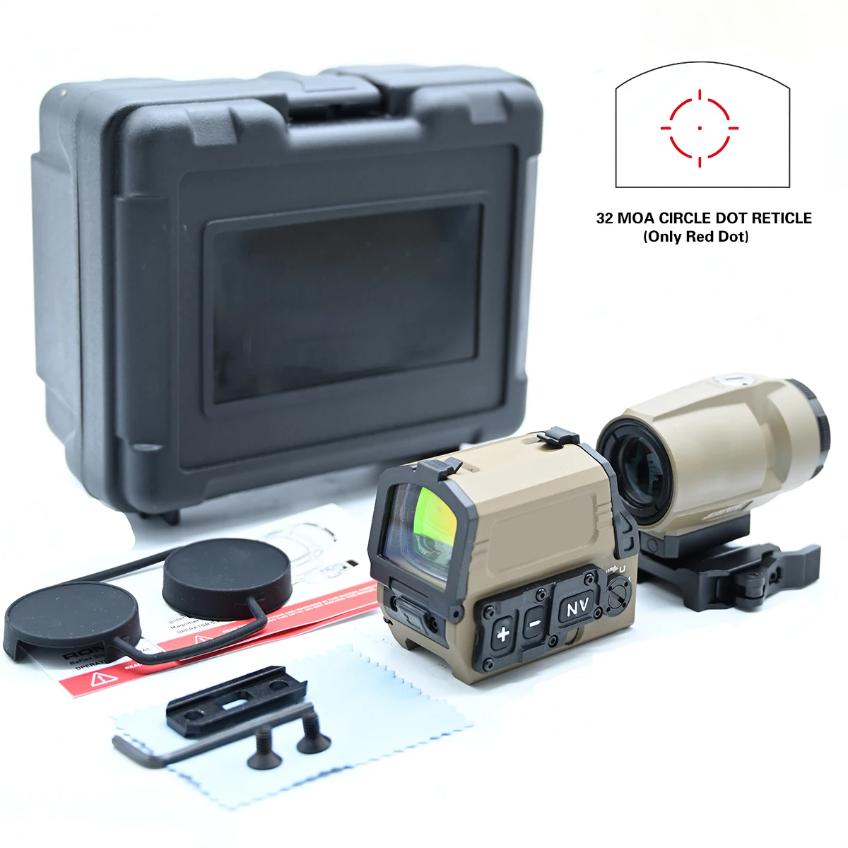 Mira Holográfica Táctica R-8T+J3 con Aumentador 3X NV para Rifle - imagen 5