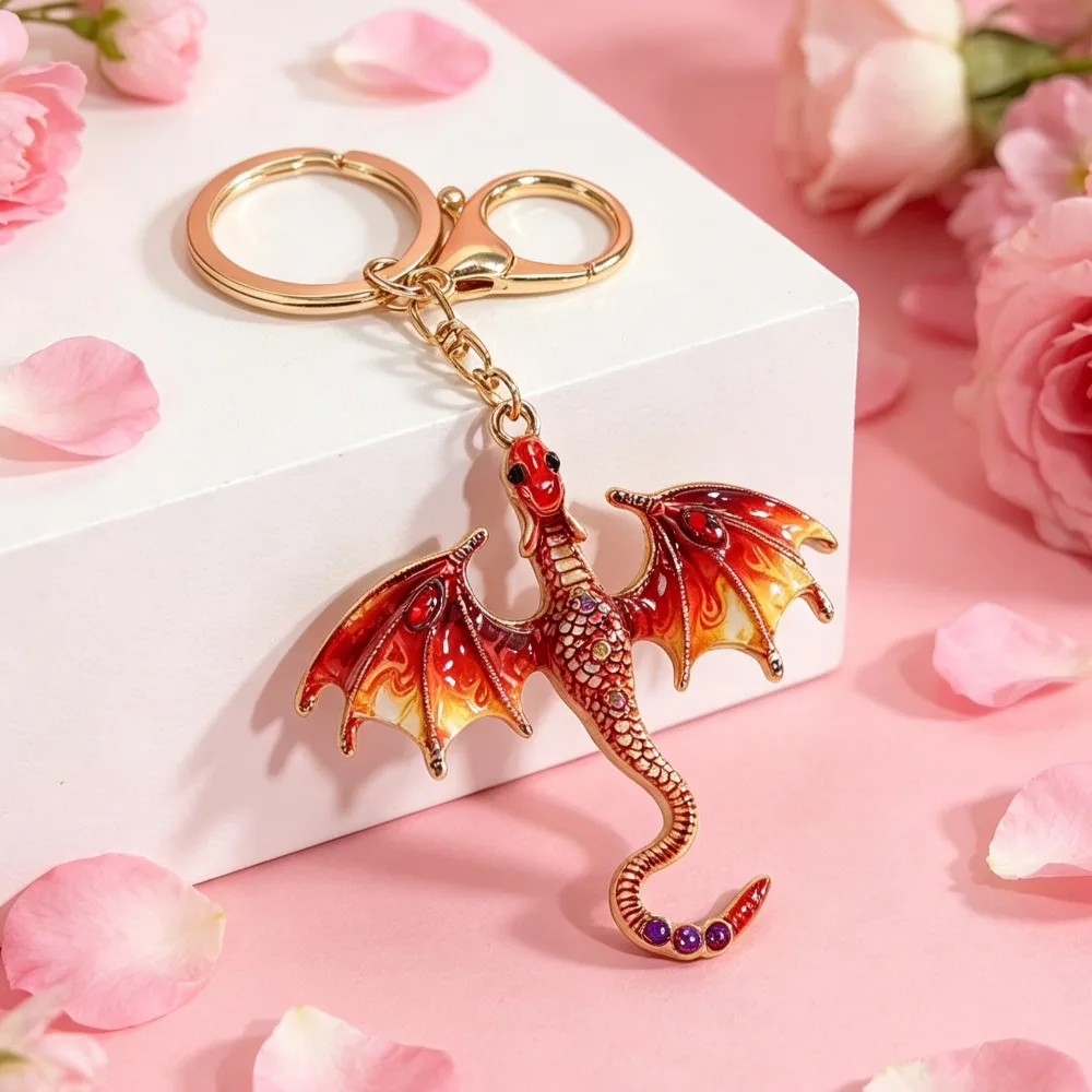Llavero esmalte dragón Wiván colgante para bolso y coche - imagen 5
