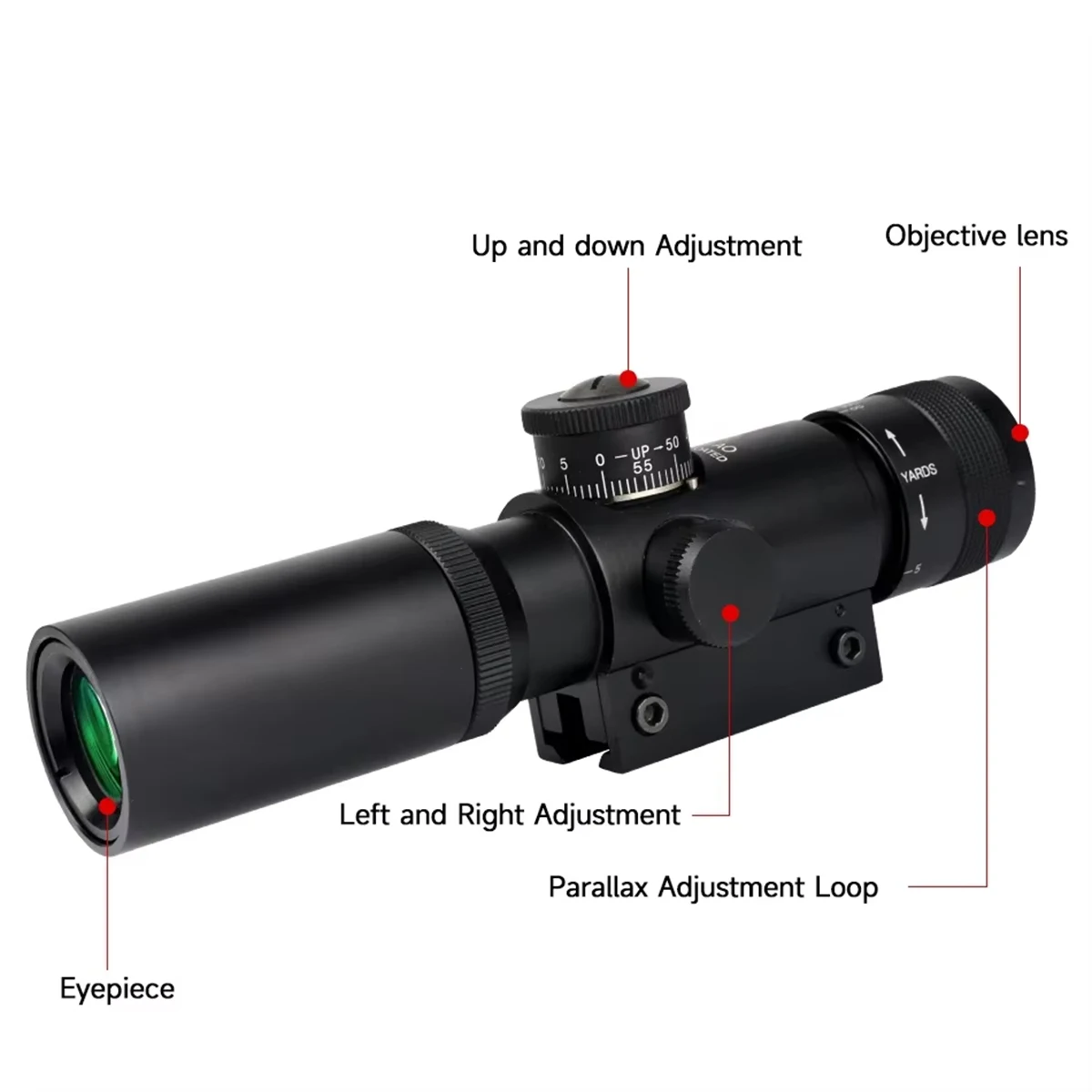 Mira telescópica compacta 4x21 AO para rifle y airsoft - imagen 4