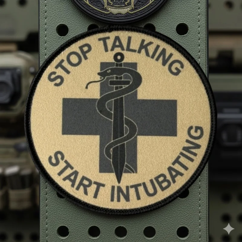 Parche táctico Combat Medic Stop Talking con velcro para chaleco - imagen 5