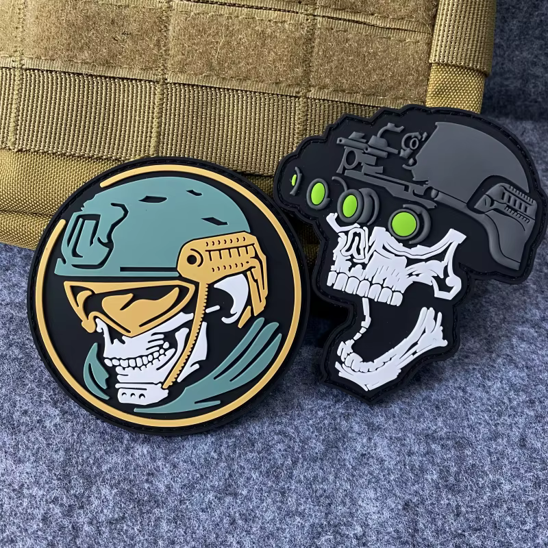 Parche táctico PVC gancho y bucle lobo calavera visión nocturna tigre - imagen 3