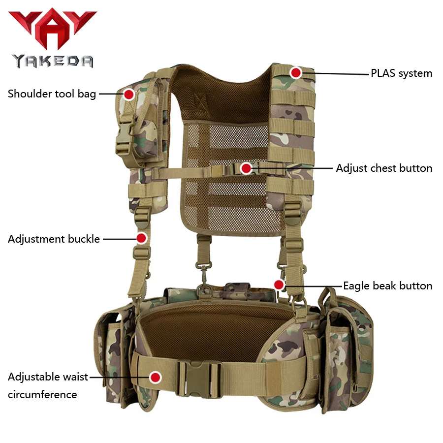 YAKEDA Chaleco de camuflaje con correa torácica para entrenamiento - imagen 3