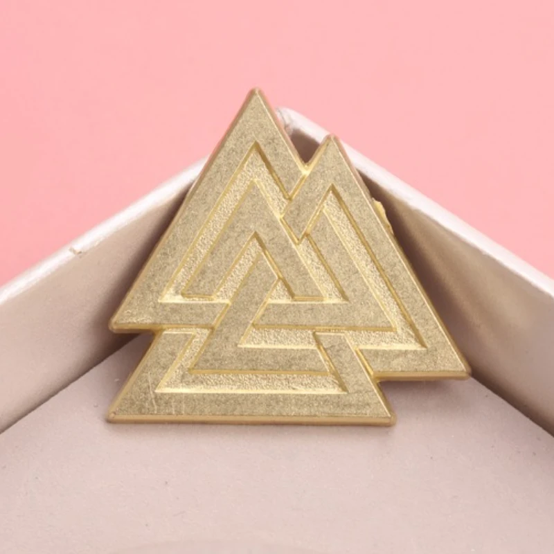 Broches esmaltados dorados símbolo nórdico bohemio para cazadora - imagen 2
