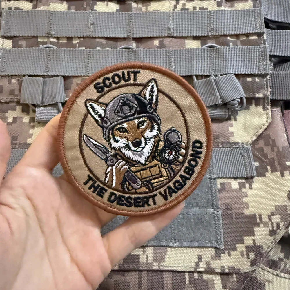 Fox Morale parche táctico bordado Scout desierto con velcro - imagen 3