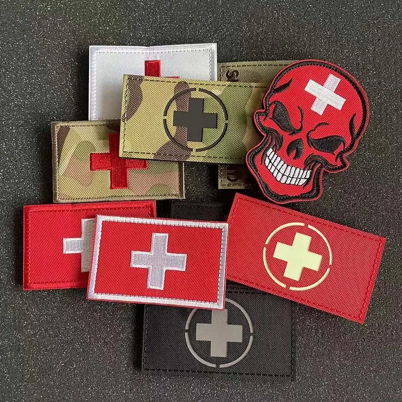 Parche táctico bordado bandera suiza reflectante IR para MOLLE - imagen 2