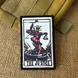 Parche táctico Tarot de la Justicia con cierre de gancho y bucle