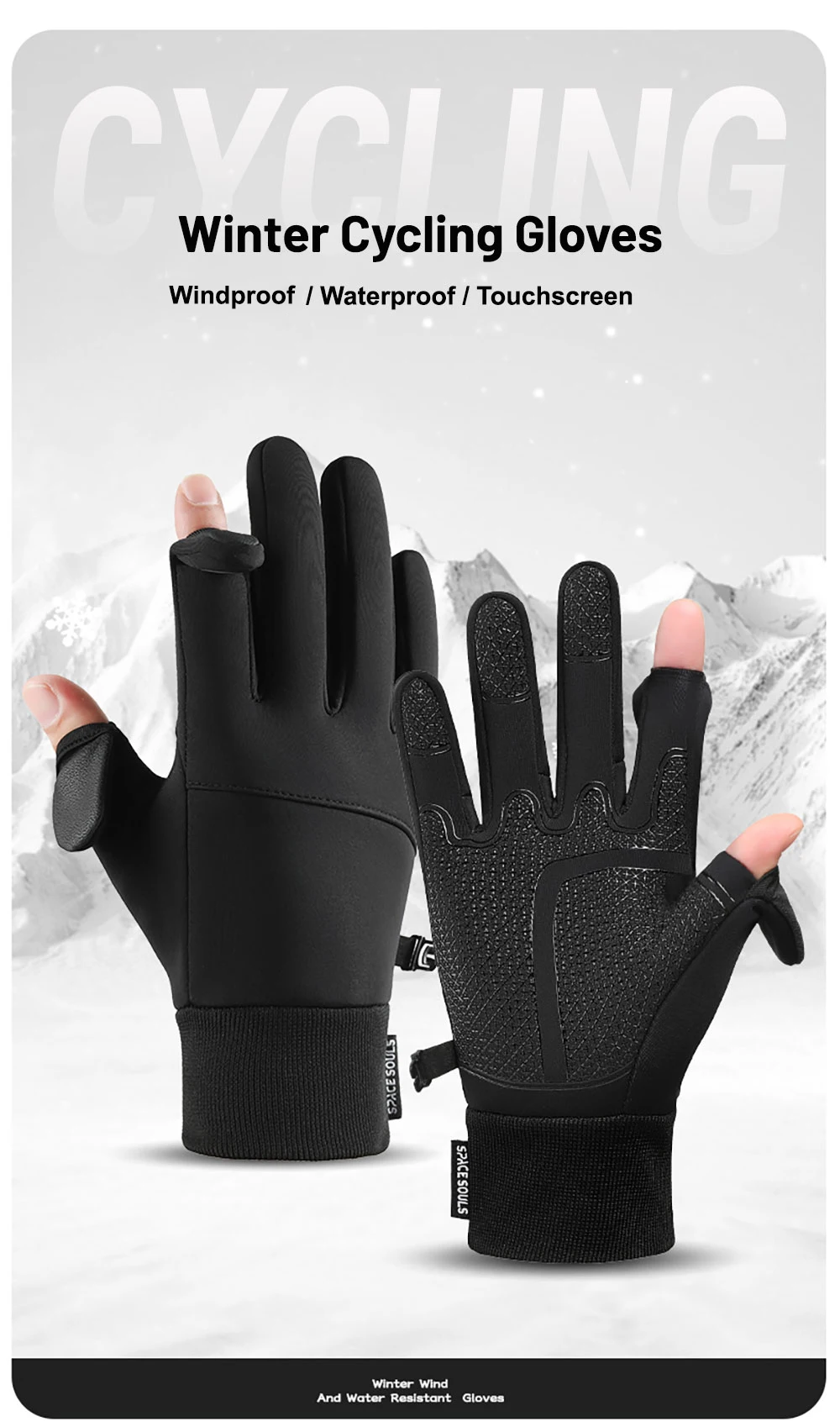Guantes de invierno con abrigo y control táctil