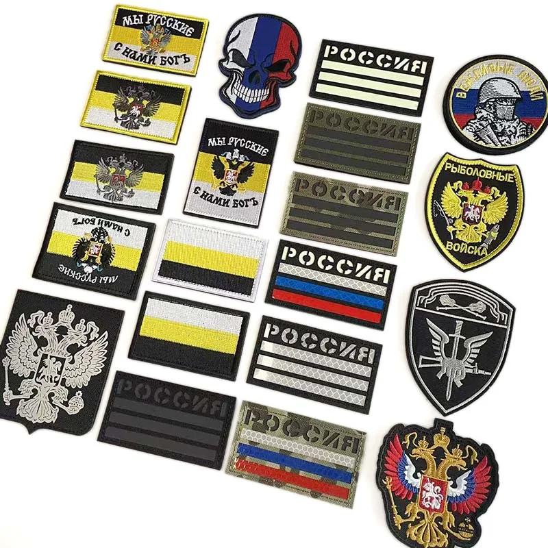 Parche táctico emblema águila rusa bordado reflectante para ropa - imagen 3