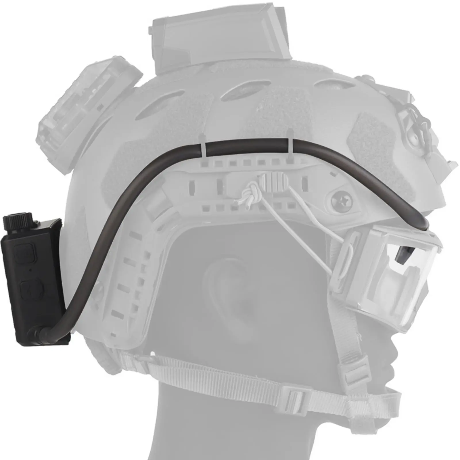 Sistema de sujeción y manguera para casco o gorra
