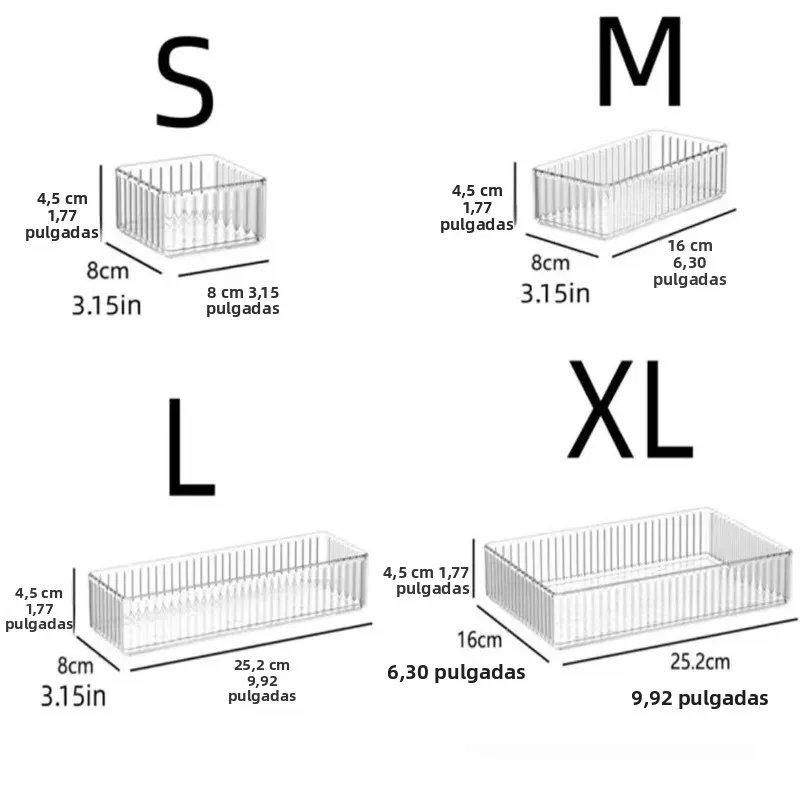 Organizador transparente rectangular para maquillaje con divisiones - imagen 4