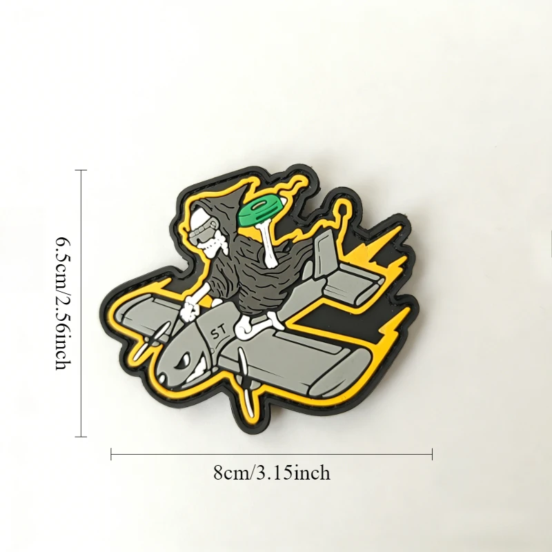 Detalle del parche y su diseño de piloto esqueleto