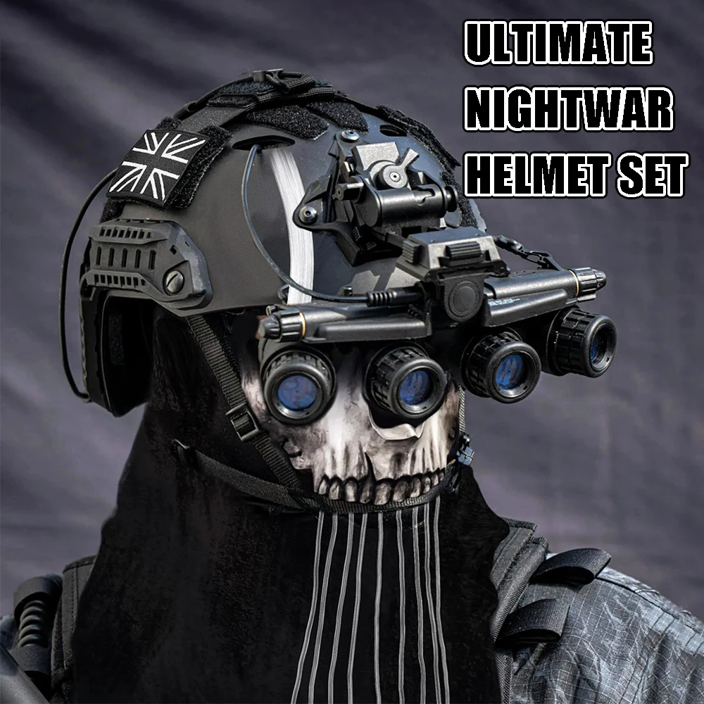 Casco con accesorios