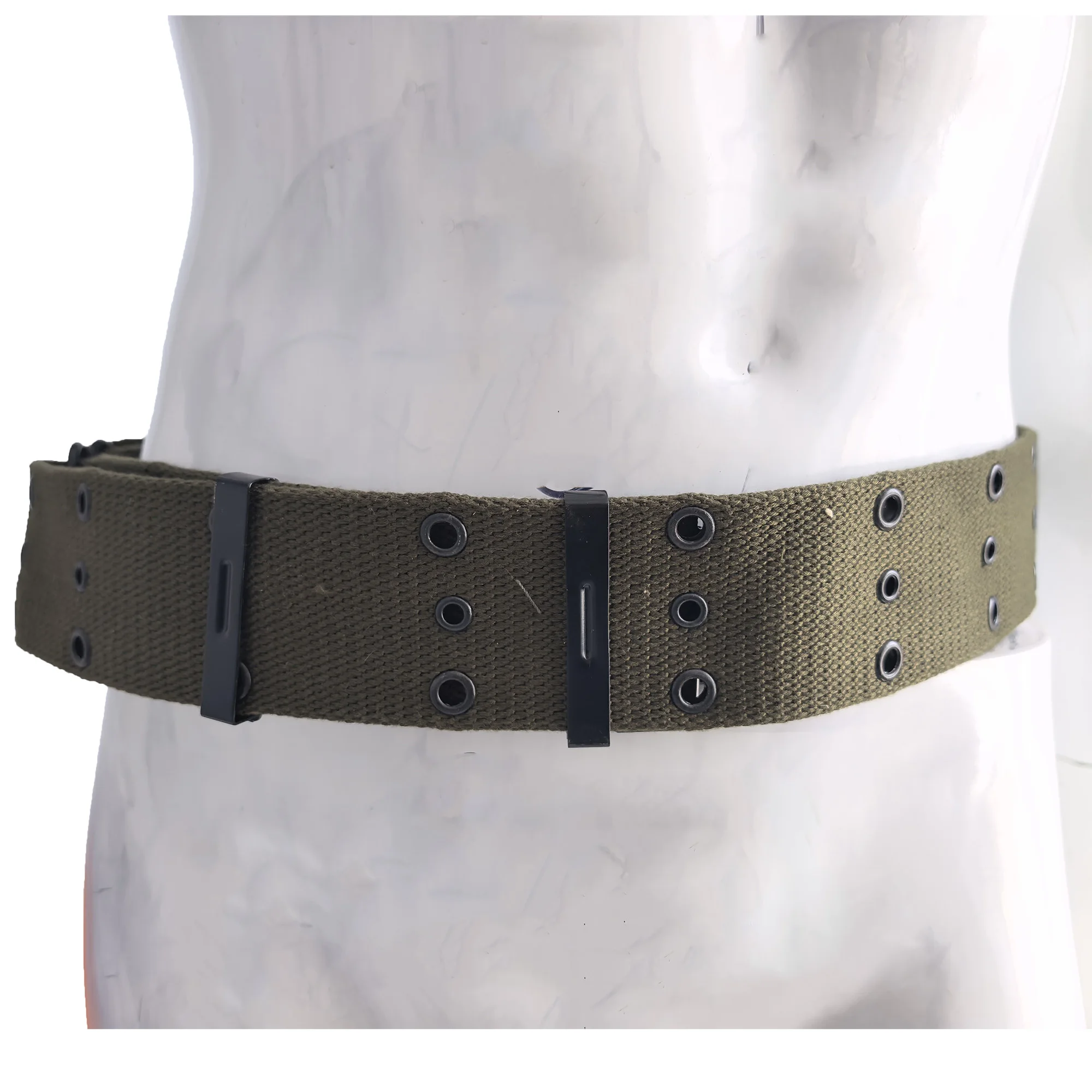 Cinturón táctico M1961 lona militar vintage Segunda Guerra Mundial - imagen 3