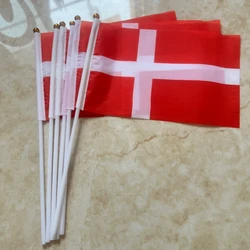 Bandera de mano de Dinamarca nacional para agitar y exterior táctico