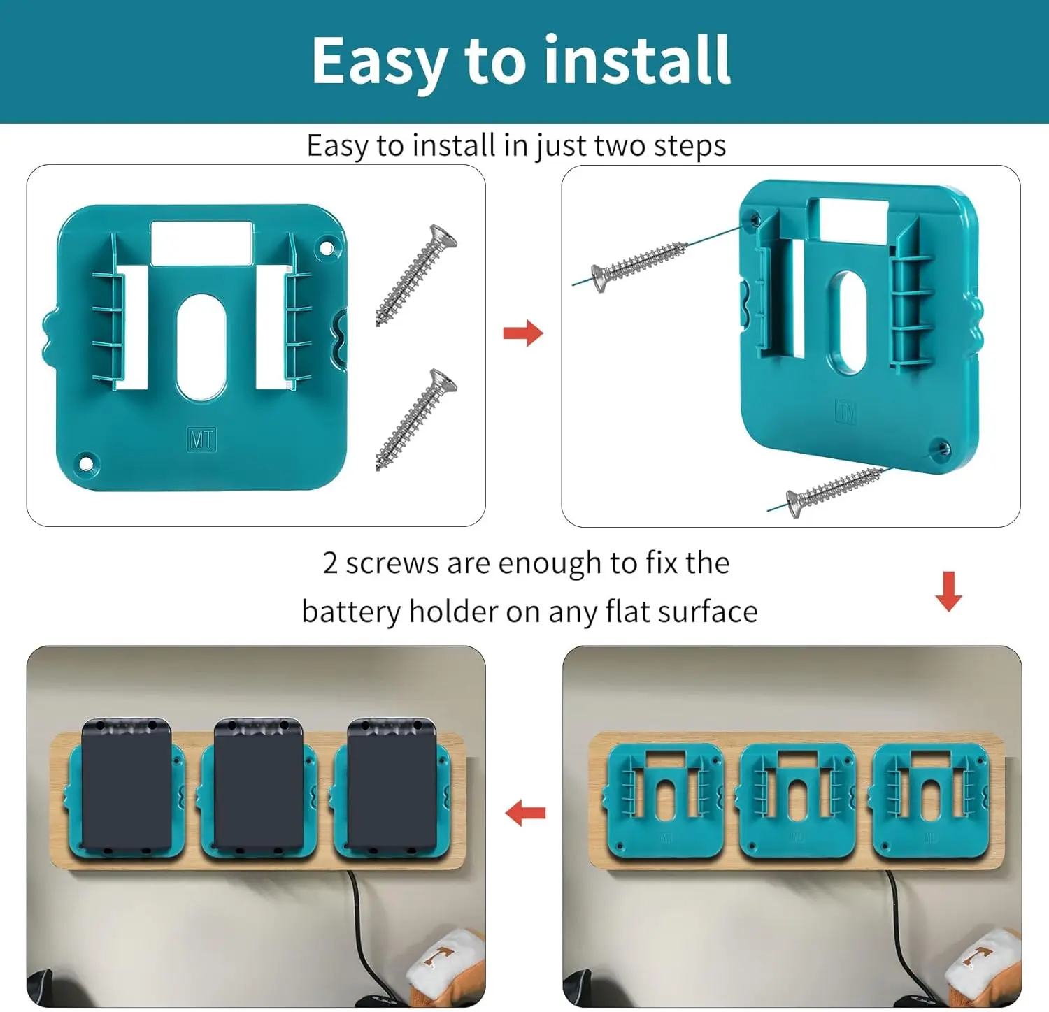 Soporte de montaje con fijación por clic Makita para baterías portátiles - imagen 5