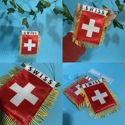 Bandera coche Suiza poliéster doble cara