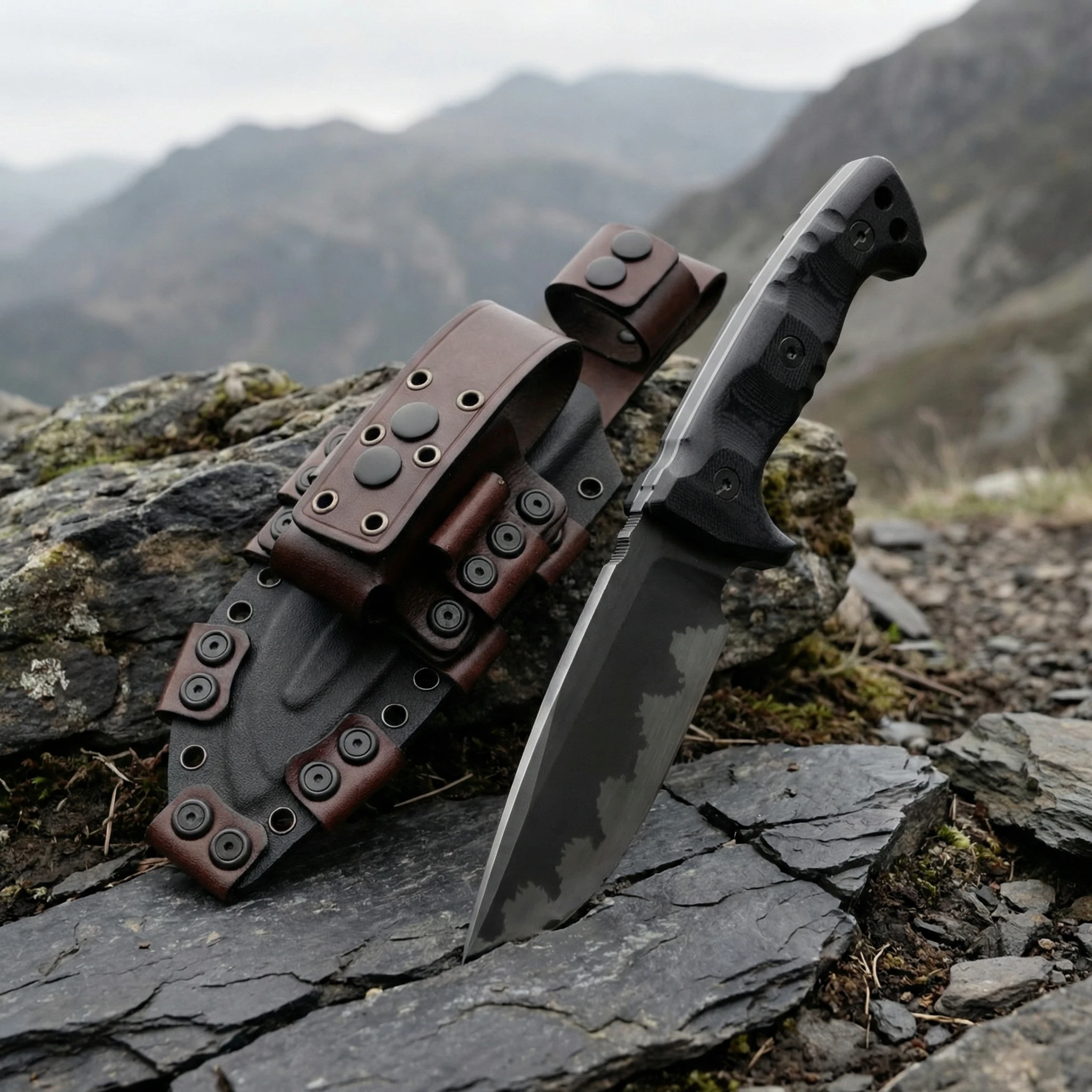 Cuchillo fijo de acero alta resistencia para camping y emergencia - imagen 2