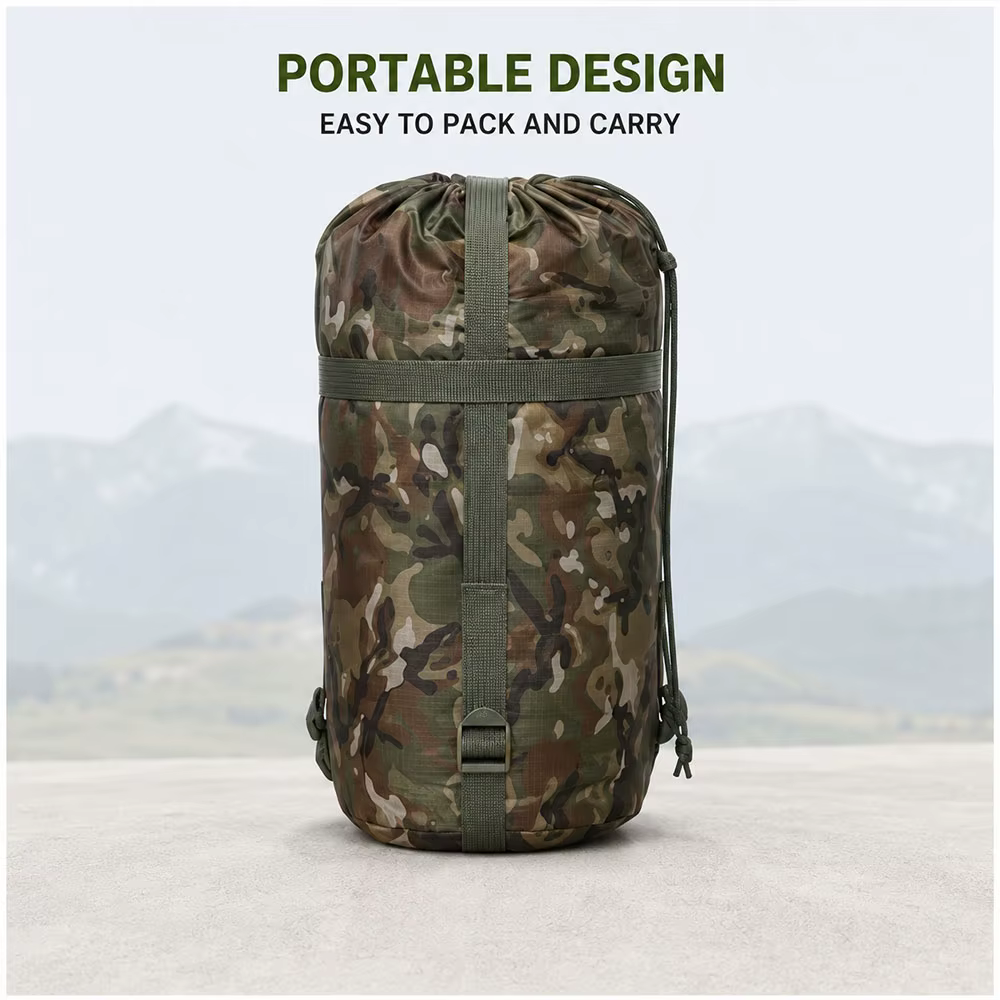 Saco de dormir convertible manta táctica camuflaje con cremallera - imagen 4