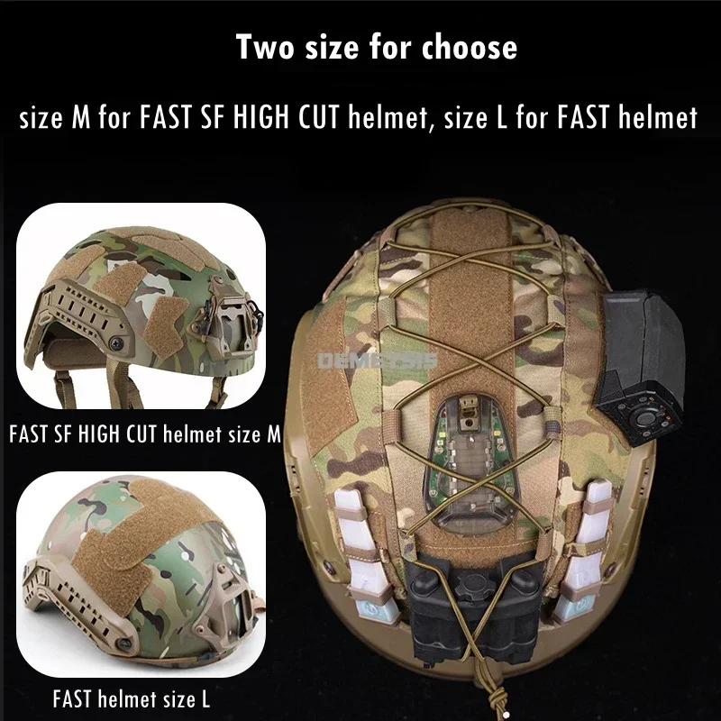 Cubierta de casco táctico ligera con camuflaje para caza y paintball - imagen 4