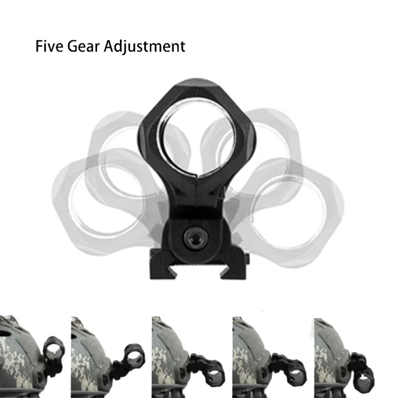 Montura táctica para linterna de casco con giro ajustable