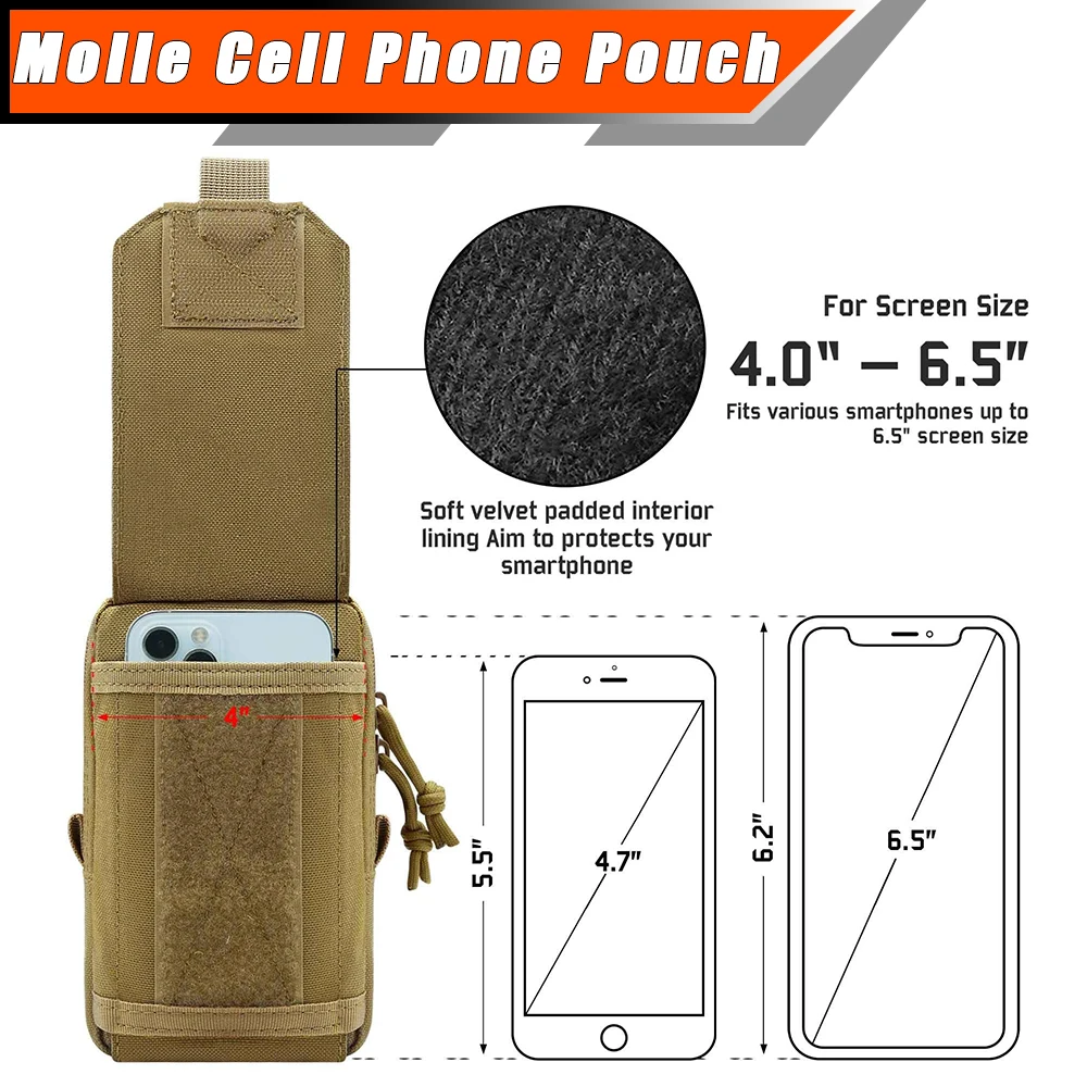 Riñonera táctica MOLLE EDC para teléfono móvil y organizador compacto - imagen 4