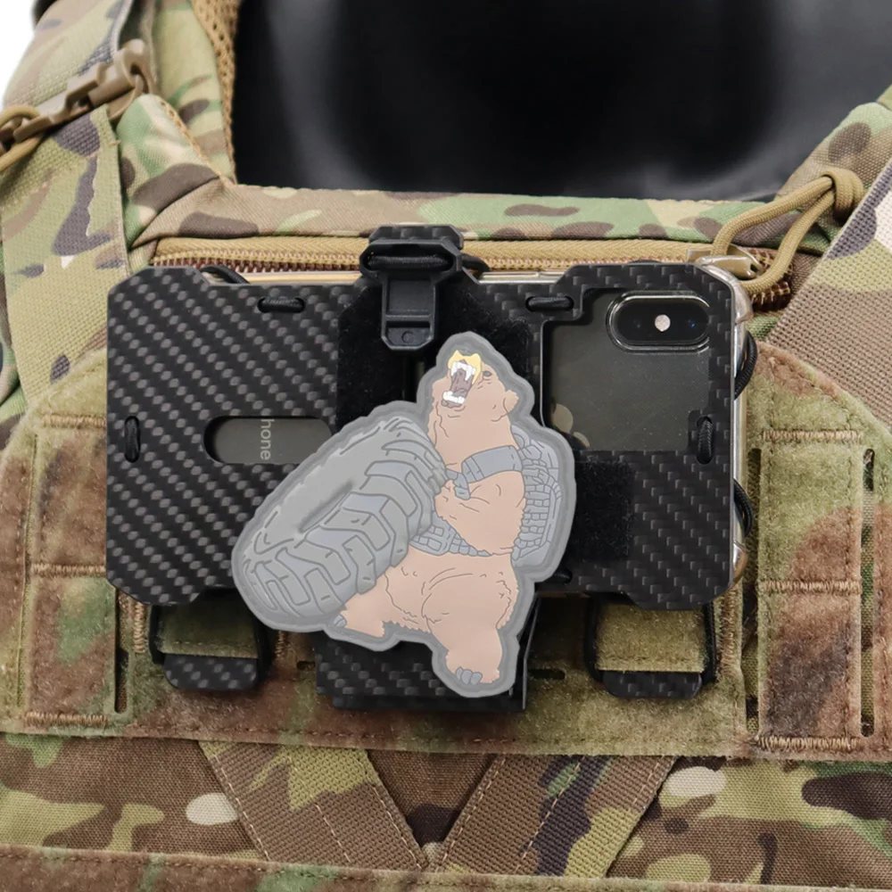 Soporte MOLLE fibra carbono teléfono Airsoft táctico - imagen 4