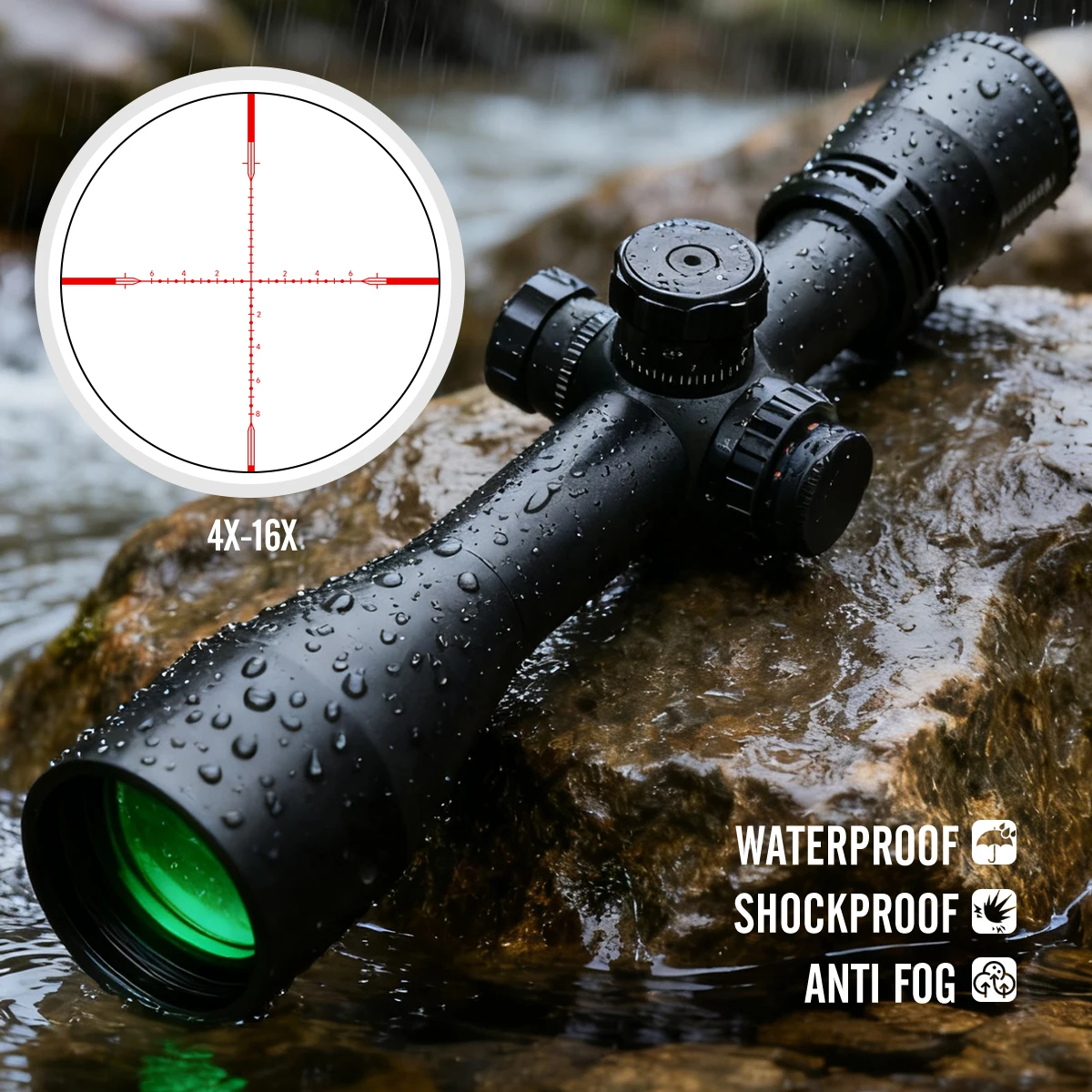 Mira telescópica táctica SFIR rojo verde iluminación con bloqueo rifle - imagen 4