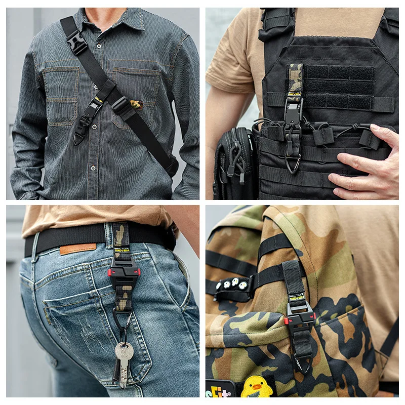 Hebilla rápida triangular táctica con gancho – Hebilla EDC de desmontaje rápido - imagen 3